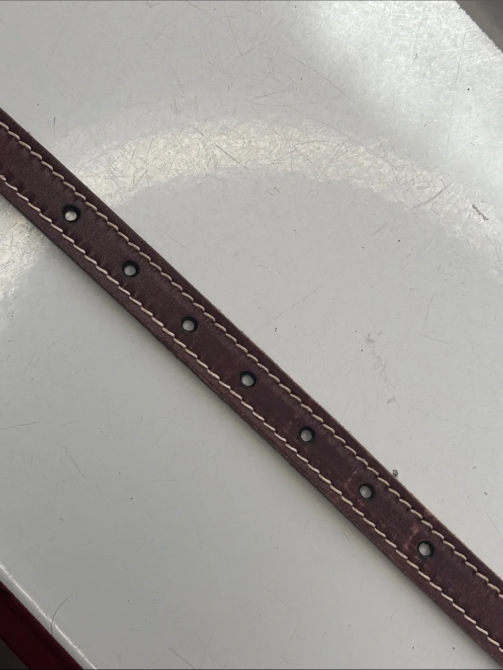 VTG 1983 Calderon Brown Leather Belt with Gold-Tone Sculpted Buckle
